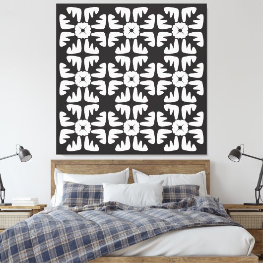 Elegant Black &White  Abstract Pattern Leinwanddruck (Insitu (Schlafzimmer))
