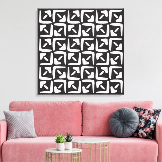 Elegant Black &White Abstract Pattern Leinwanddruck