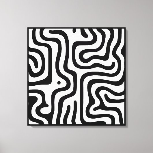 Elegant Black &White Abstract Pattern Leinwanddruck (Vorderseite)