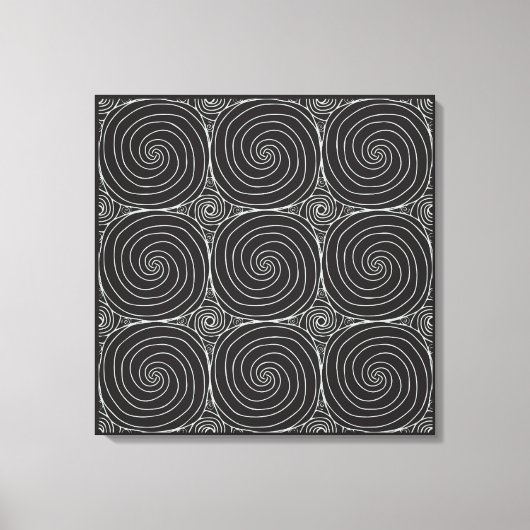 Elegant Black &White Abstract Pattern Leinwanddruck (Vorderseite)