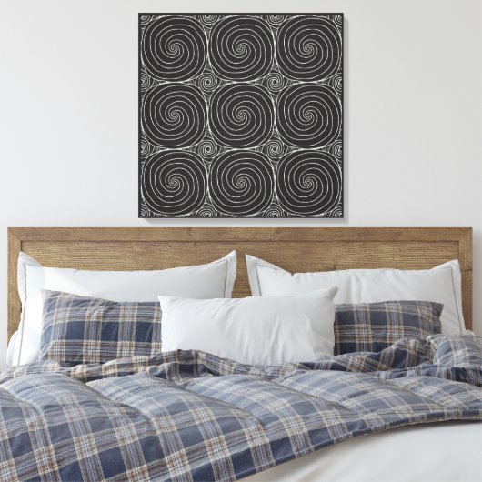 Elegant Black &White Abstract Pattern Leinwanddruck (Insitu (Schlafzimmer))