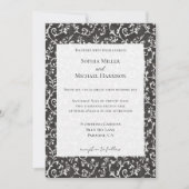 Elegant Black White Abstract Wedding Einladung (Vorderseite)