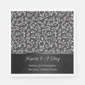 Elegant Black White Abstract Wedding Serviette (Vorderseite)