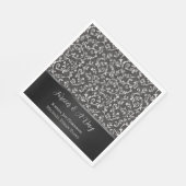 Elegant Black White Abstract Wedding Serviette (Ecke)