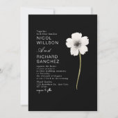 Elegant Black & White Anemone Floral Wedding (Vorderseite)
