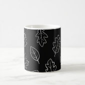 Elegant Black & White Autumn Leaf Coffee Mug – Min Kaffeetasse (Mittel)