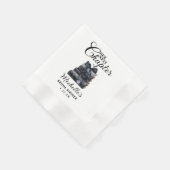 Elegant Black & White Book Themed Bridal Shower  Serviette (Ecke)