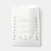 Elegant Black & White Botanical Chic Line Art Bag Geschenktütchen (Vorderseite)