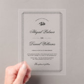 Elegant black, white branch and border wedding acryleinladungen (Insitu (Handheld))