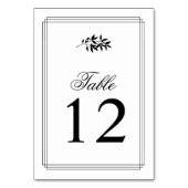 Elegant black, white branch triple border wedding tischnummer (Rückseite)