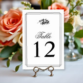 Elegant black, white branch triple border wedding tischnummer
