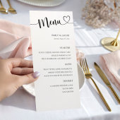 Elegant Black & White Calligraphy Wedding Menükarte