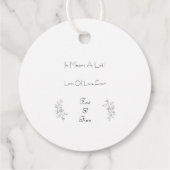 Elegant Black & White Chic Botanical Label (Rückseite)