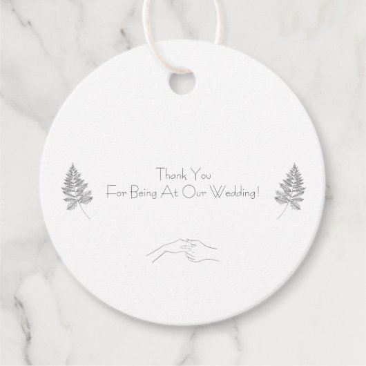 Elegant Black & White Chic Botanical Label (Vorderseite)