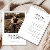 Elegant Black & White Classic Foto Wedding Einladung