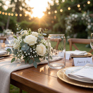 elegant black white custom wedding can Glass  Dosenglas