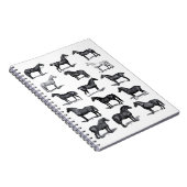 Elegant Black White Equestrian Vintage Horse Notizblock (Rechte Seite)