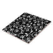Elegant black &white floral pattern fliese (Seite)