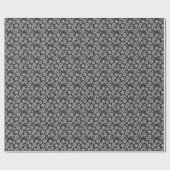 Elegant Black White Geometric Flowers Starburst Geschenkpapier (Flach)