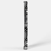 Elegant Black White Geometric Flowers Starburst Samsung Galaxy Hülle (Rechte Seite)