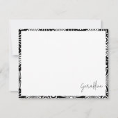 Elegant Black White Geometric Starburst Name Mitteilungskarte (Vorderseite)