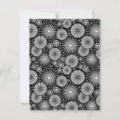 Elegant Black White Geometric Starburst Name Mitteilungskarte (Rückseite)