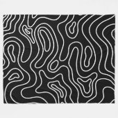 Elegant Black & white geometric texture pattern Fleecedecke (Vorderseite (Horizontal))