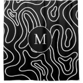 Elegant Black white geometric texture personalizd Duschvorhang (Vorderseite)