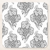 Elegant Black White Grape Bunches Wine Fruit Lover Rechteckiger Pappuntersetzer (Vorderseite)