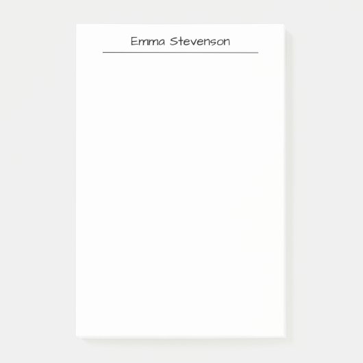 Elegant Black & White Handwriting Professional Post-it Klebezettel (Vorderseite)