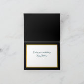 Elegant Black White Hydrangea Botanical Birthday Karte (Innenseite)