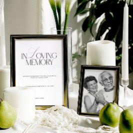 Elegant Black & White In Loving Memory Sign