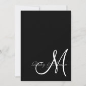 Elegant Black White Initial Wedding  Einladung (Vorderseite)