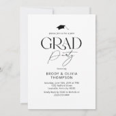 Elegant Black & White Joint Graduation Party Photo Einladung (Rückseite)