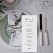 Elegant Black & White Let's Eat Script Wedding Menükarte