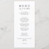 Elegant Black & White Let's essen Script Hochzeit Menükarte (Vorderseite)
