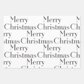 Elegant Black White Merry Christmas Tree Quote Geschenkpapier Set (Vorderseite)