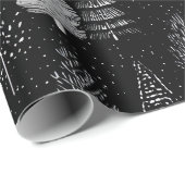 Elegant Black White Merry Christmas Wrapping Paper Geschenkpapier (Rolleneckpunkt)