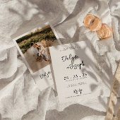 Elegant Black & White Minimalist Photo Wedding Einladung