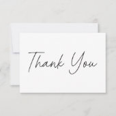 Elegant Black White Minimalist Wedding Dankeskarte (Vorderseite)