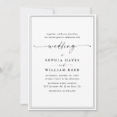 Elegant Black & White Minimalist Wedding Einladung (Vorderseite)