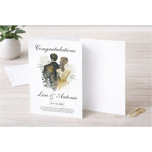 Elegant Black & White Minimalist Wedding Einladung