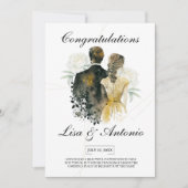 Elegant Black & White Minimalist Wedding Einladung (Vorderseite)