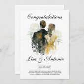 Elegant Black & White Minimalist Wedding Einladung (Vorne/Hinten)