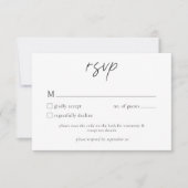 Elegant Black White Minimalist Wedding QR RSVP Karte (Vorderseite)