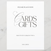 Elegant Black & White Modern “Cards & Gifts” Sign (Vorderseite)