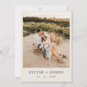 Elegant Black & White Modern Chic Photo Wedding  Einladung (Rückseite)