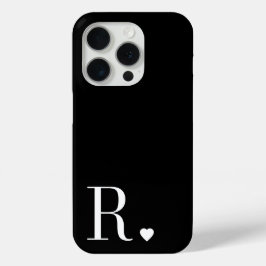 Elegant black & white monogram initial Case-Mate iPhone hülle