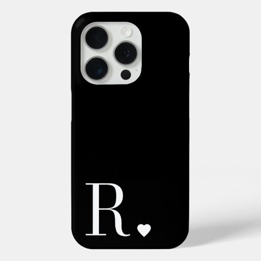 Elegant black & white monogram initial Case-Mate iPhone hülle (Rückseite)
