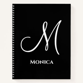 Elegant black &white monogram notizblock